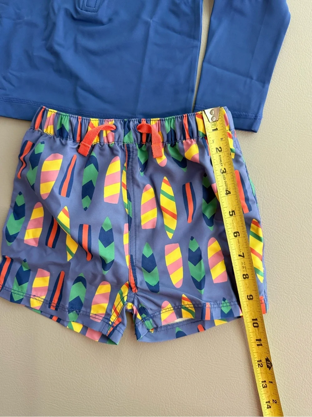 Hanna Andersson Baby Rashguard & Swim Trunks Set Surfboards Blue 3T NEW